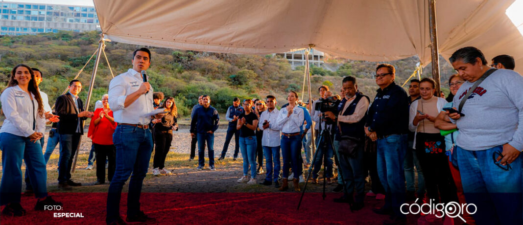 El presidente municipal de Querétaro, Felifer Macías, resaltó por importancia de la reserva ecológica El Tlacuache. Foto: Especial