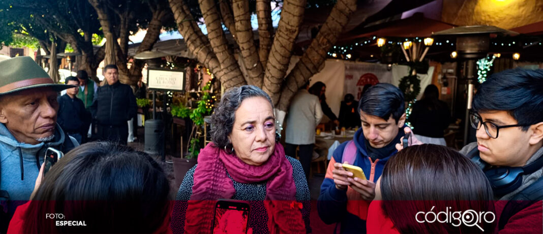 La lideresa estatal de Morena en Querétaro, Gisela Sánchez, habló sobre la polémica sobre Sinuhé Piedragil. Foto: Especial