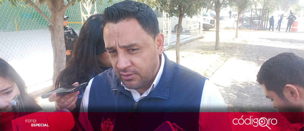 El titular de SSC, Iovan Elías Pérez Hernández, informó que 17 personas fueron remitidas a la Fiscalía General del Estado de Querétaro. Foto: Especial