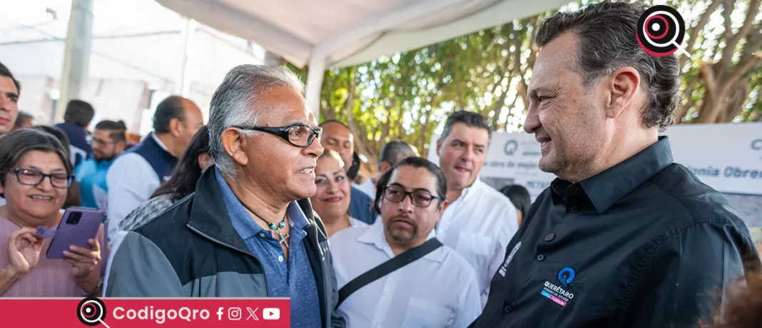 El gobernador de Querétaro, Mauricio Kuri, entregó obras en la colonia La Obrera. Foto: Especial