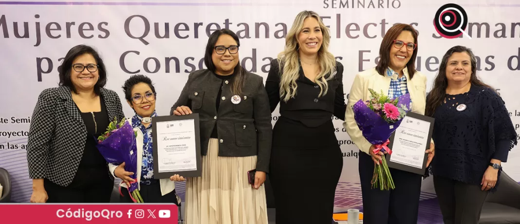 La diputada Andrea Tovar encabezó el Seminario Mujeres Queretanas Electas, con el objetivo de fomentar la participación de las féminas en el ámbito político para mejorar la vida de otras en la entidad. Foto: Especial