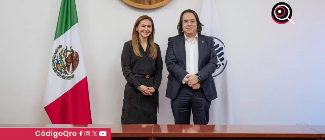 La secretaria de las Mujeres del estado de Querétaro, Sonia Rocha, sostuvo una reunión con el fiscal general. Foto: Especial