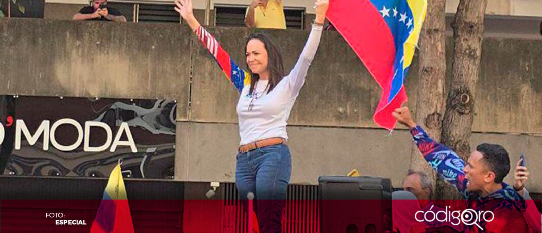 La opositora venezolana María Corina Machado informó que está en un 