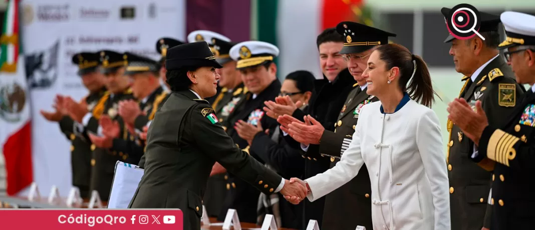 La presidenta Claudia Sheinbaum encabezó la ceremonia del Día del Ejército Mexicano. Foto: Especial