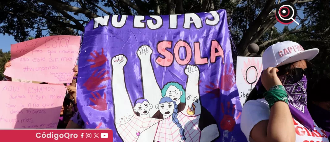 El colectivo Feminismo para Todas MX convocó a una marcha por el 8M. Foto: Especial