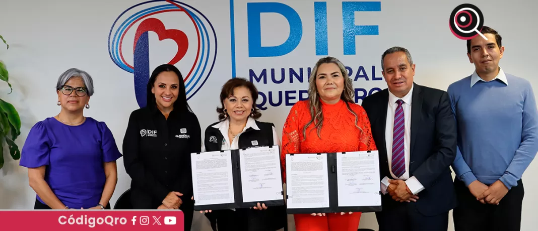 El DIF municipal de Querétaro y la Usebeq firmaron un convenio de colaboración para fomentar entre las niñas y niños de primaria los valores y el respeto hacia los abuelos. Foto: Especial