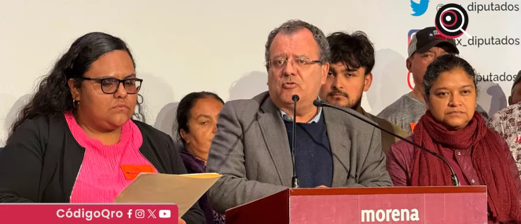 El diputado federal de Morena, Gilberto Herrera, denunció un presunto fraude de una caja popular en Huimilpan. Foto: Especial