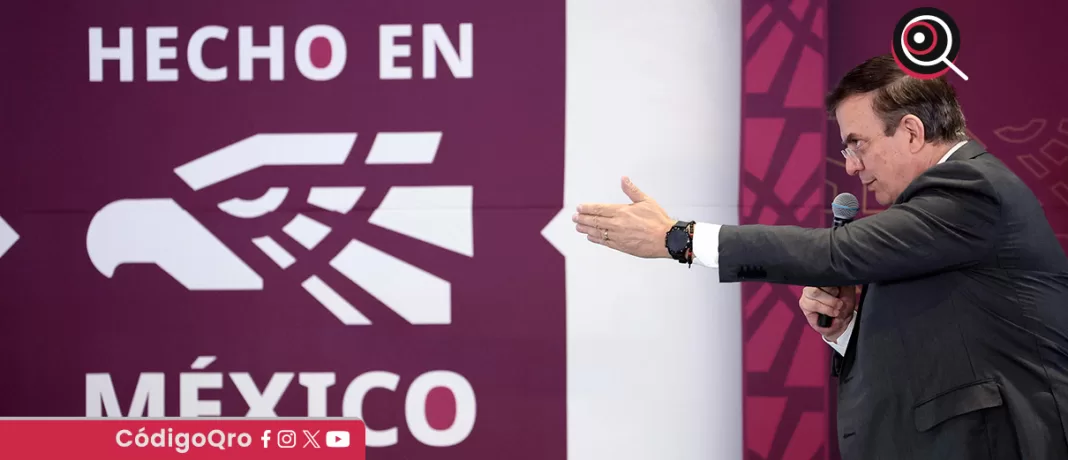 El secretario de Economía, Marcelo Ebrard, relanzó el distintivo Hecho en México. Foto: Agencia EFE