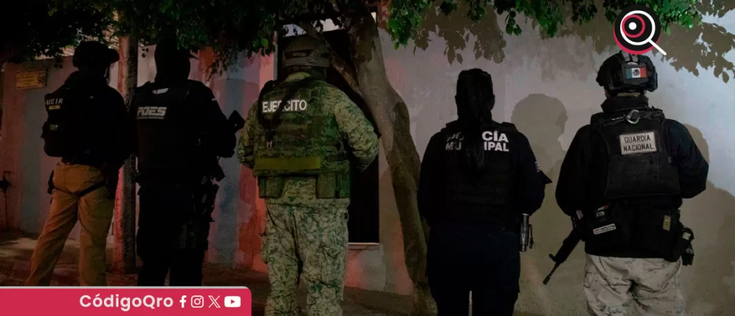 La FGE, en coordinación con fuerzas estatales, municipales y federales, ejecutó cateos en 27 domicilios, en los municipios de Querétaro y Corregidora