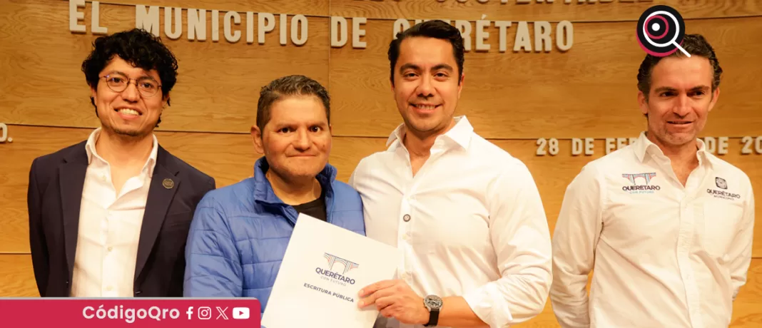 El municipio de Querétaro y el INSUS entregaron 172 escrituras públicas en beneficio de las familias queretanas, con el objetivo de brindarles certeza jurídica, tranquilidad y un mejor futuro. Foto: Especial