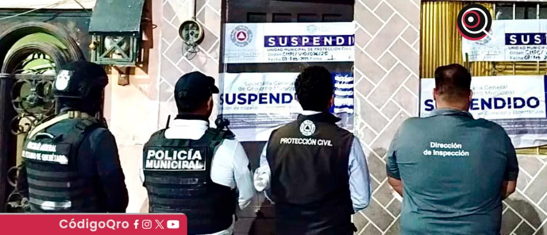 Derivado de un operativo interinstitucional, autoridades suspendieron un establecimiento sin licencia en San Francisquito, el cual operaba como posada y renta de habitaciones. Foto: Especial