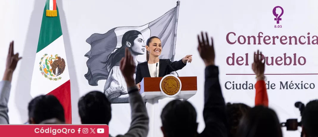 La presidenta de México, Claudia Sheinbaum, anunció la Feria Nacional de Empleo para Mujeres. Foto: Especial