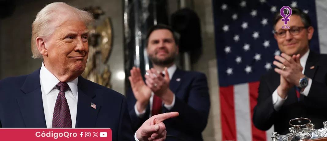 El presidente de Estados Unidos, Donald Trump, pronunció un discurso ante el Congreso. Foto: Agencia EFE